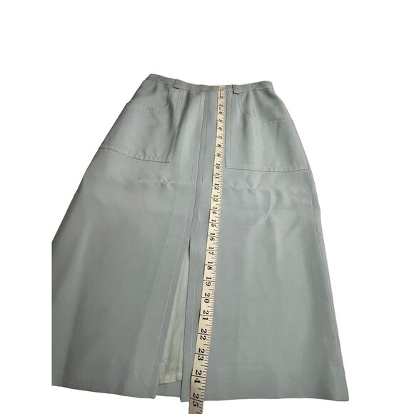 AW Light Blue A-Line Skirt With Pockets & Back Slit Size 42(Size 6 US) 81f - Picture 8 of 9